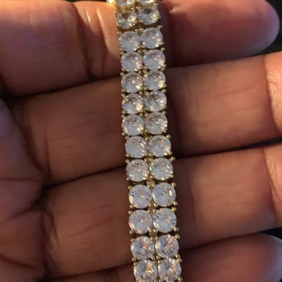 18kt Gold Plated Tennis Bracelet - Picture 4 of 5